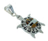 Southwest Turtle Multicolor Inlay And Genuine Sterling Silver Pendant WX63752
